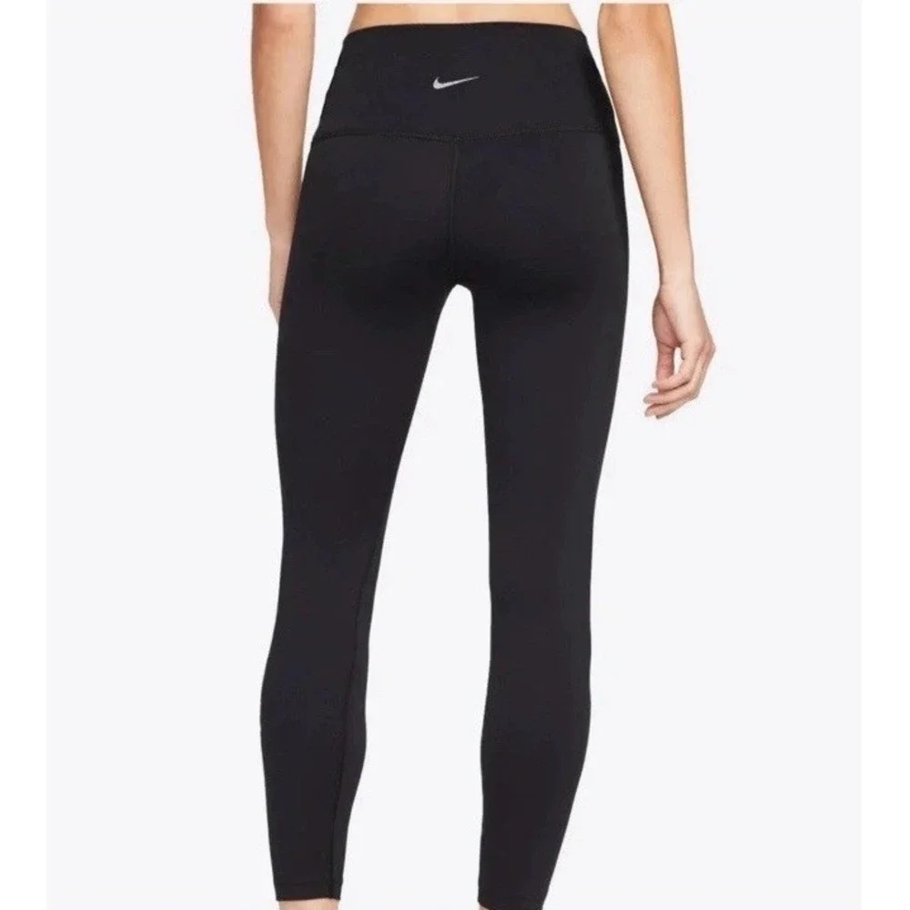 Nike Yoga Pants Womens Dri-Fit 7/8 High Rise Tight Fit DM7023-010 Black /‎ Large